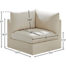 Meridian Jacob Cream Velvet Corner IMAGE 9