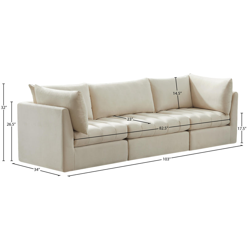 Meridian Jacob Cream Velvet Modular Sofa IMAGE 10