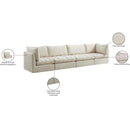 Meridian Jacob Cream Velvet Modular Sofa IMAGE 11
