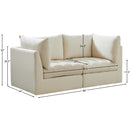 Meridian Jacob Cream Velvet Modular Sofa IMAGE 10