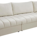 Meridian Jacob Cream Velvet Modular Sectional IMAGE 13