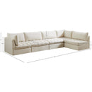 Meridian Jacob Cream Velvet Modular Sectional IMAGE 14