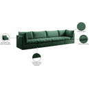  Meridian Jacob 140" Green Velvet Upholstered 4 pc Modular Sofa IMAGE 11