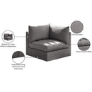  Meridian Jacob Grey Velvet Upholstered Modular Corner Chair IMAGE 10