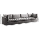  Meridian Jacob 140" Grey Velvet Upholstered 4 pc Modular Sofa IMAGE 10