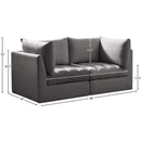 Meridian Jacob Grey Velvet Modular Sofa IMAGE 10