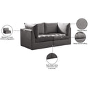 Meridian Jacob Grey Velvet Modular Sofa IMAGE 11