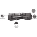 Meridian Jacob Grey Velvet Modular Sectional IMAGE 15