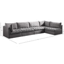 Meridian Jacob Grey Velvet Modular Sectional IMAGE 14