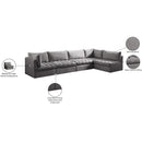Meridian Jacob Grey Velvet Modular Sectional IMAGE 15
