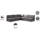 Meridian Jacob Grey Velvet Modular Sectional IMAGE 11