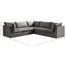 Meridian Jacob Grey Velvet Modular Sectional IMAGE 12