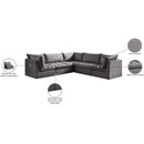 Meridian Jacob Grey Velvet Modular Sectional IMAGE 13