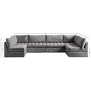 Meridian Jacob Grey Velvet Modular Sectional IMAGE 5