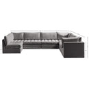 Meridian Jacob Grey Velvet Modular Sectional IMAGE 10
