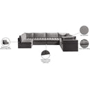 Meridian Jacob Grey Velvet Modular Sectional IMAGE 11