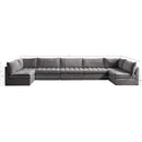 Meridian Jacob Grey Velvet Modular Sectional IMAGE 5