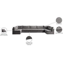 Meridian Jacob Grey Velvet Modular Sectional IMAGE 6