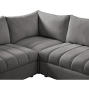 Meridian Jacob Grey Velvet Modular Sectional IMAGE 10