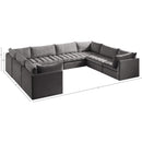 Meridian Jacob Grey Velvet Modular Sectional IMAGE 12
