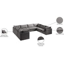 Meridian Jacob Grey Velvet Modular Sectional IMAGE 13
