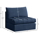 Meridian Jacob Navy Velvet Armless IMAGE 7