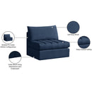 Meridian Jacob Navy Velvet Armless IMAGE 8