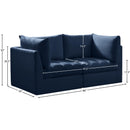 Meridian Jacob Navy Velvet Modular Sofa IMAGE 10