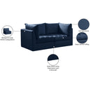Meridian Jacob Navy Velvet Modular Sofa IMAGE 11