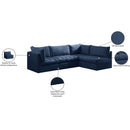 Meridian Jacob Navy Velvet Modular Sectional IMAGE 15