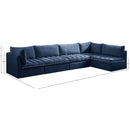 Meridian Jacob Navy Velvet Modular Sectional IMAGE 14