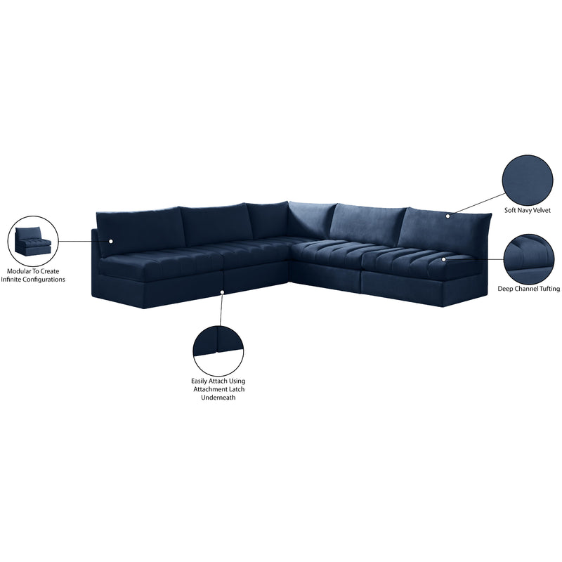 Meridian Jacob Navy Velvet Modular Sectional IMAGE 11
