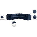 Meridian Jacob Navy Velvet Modular Sectional IMAGE 13
