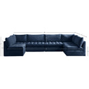 Meridian Jacob Navy Velvet Modular Sectional IMAGE 5