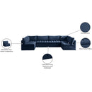 Meridian Jacob Navy Velvet Modular Sectional IMAGE 6