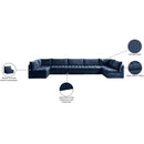 Meridian Jacob Navy Velvet Modular Sectional IMAGE 6
