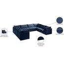 Meridian Jacob Navy Velvet Modular Sectional IMAGE 13