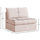 Meridian Jacob Pink Velvet Armless IMAGE 7