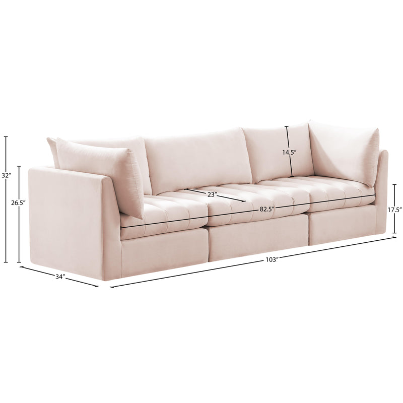 Meridian Jacob Pink Velvet Modular Sofa IMAGE 10