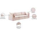 Meridian Jacob Pink Velvet Modular Sofa IMAGE 11