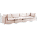 Meridian Jacob Pink Velvet Modular Sofa IMAGE 10