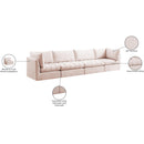 Meridian Jacob Pink Velvet Modular Sofa IMAGE 11