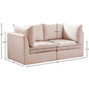Meridian Jacob Pink Velvet Modular Sofa IMAGE 10