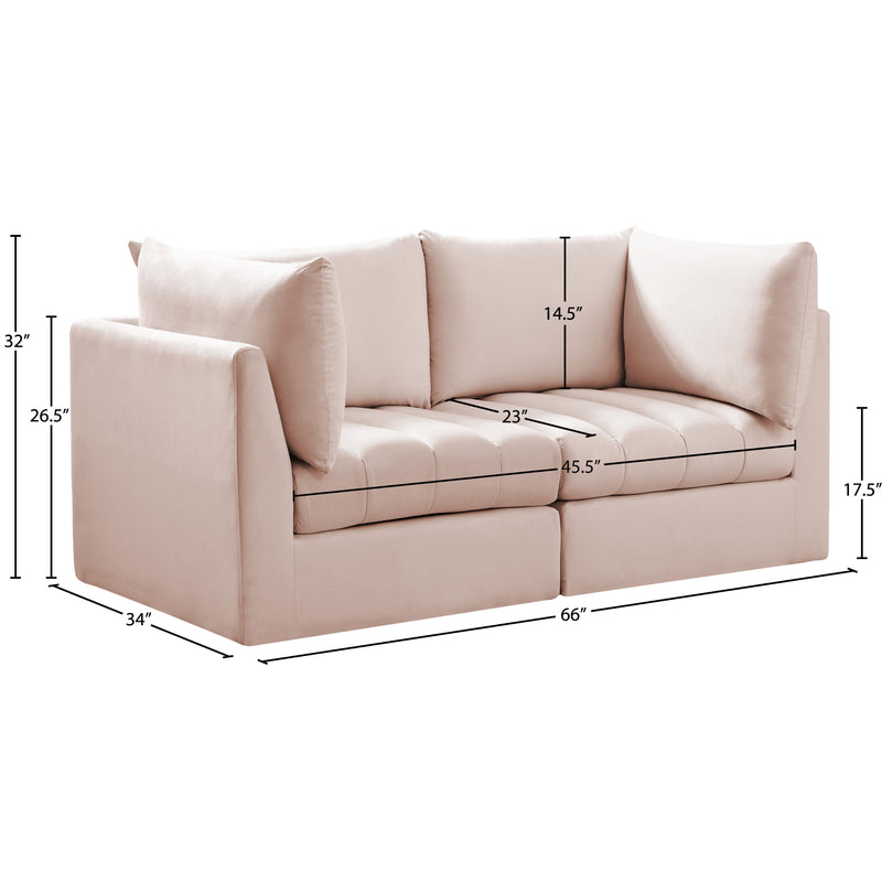 Meridian Jacob Pink Velvet Modular Sofa IMAGE 10