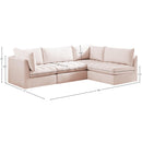 Meridian Jacob Pink Velvet Modular Sectional IMAGE 14