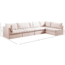 Meridian Jacob Pink Velvet Modular Sectional IMAGE 14
