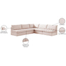 Meridian Jacob Pink Velvet Modular Sectional IMAGE 11
