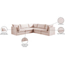 Meridian Jacob Pink Velvet Modular Sectional IMAGE 13