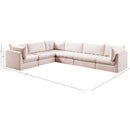 Meridian Jacob Pink Velvet Modular Sectional IMAGE 13
