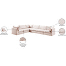 Meridian Jacob Pink Velvet Modular Sectional IMAGE 14